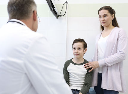 Doctor with patient family