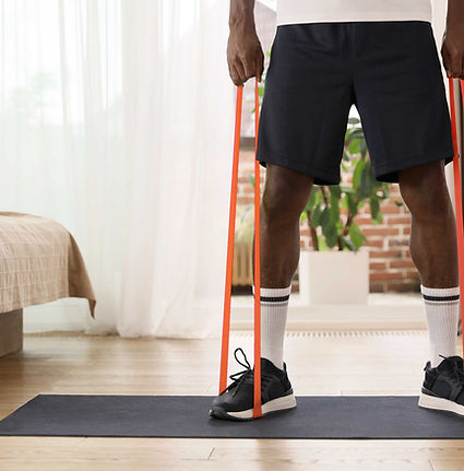 Man Exercising with Bands