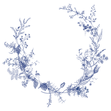 blue floral frame