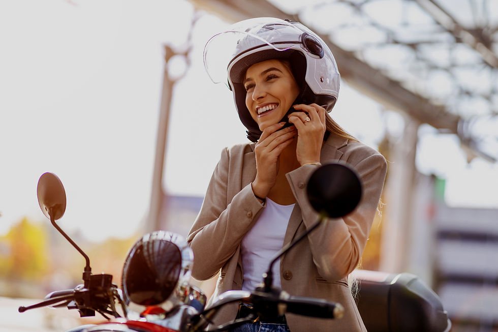 Smiling Scooter Driver