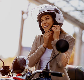 Smiling Scooter Driver
