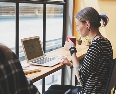 Freelancer at a cafe