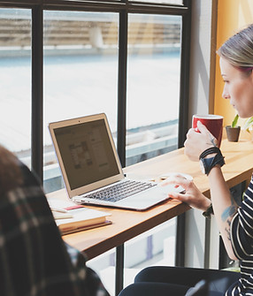Freelancer at a cafe