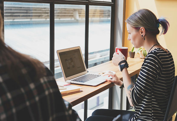 Freelancer at a cafe