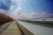 Perspective view of a commercial roof on a sunny day