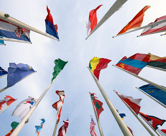 Flags Against Sky