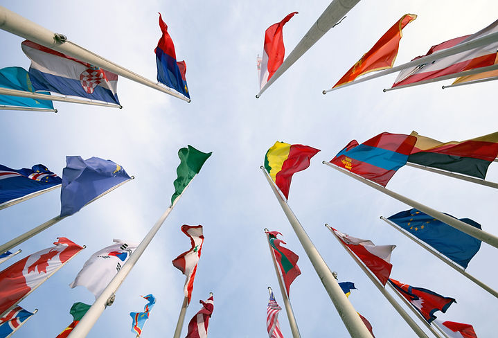 Flags Against Sky