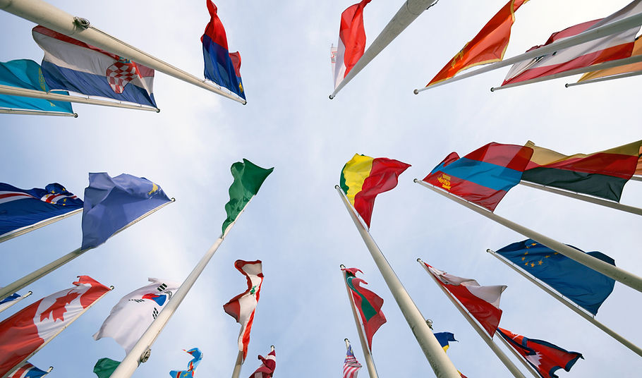 Flags Against Sky