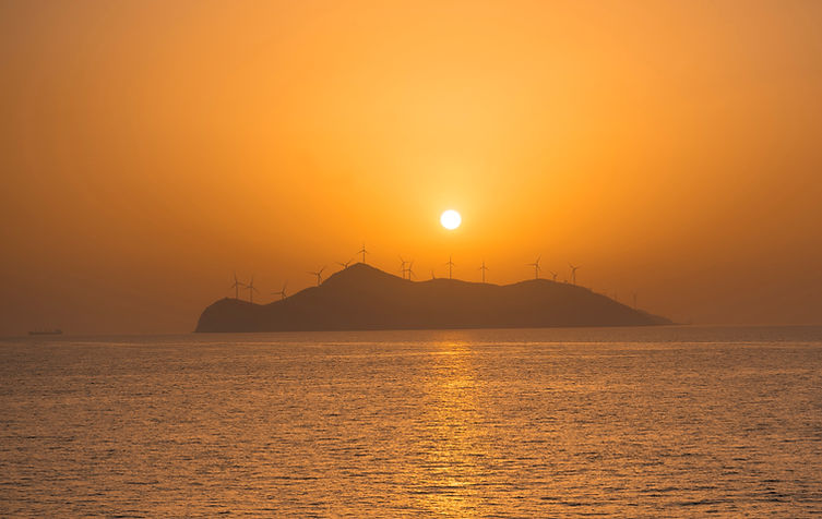 Sunset Over Island