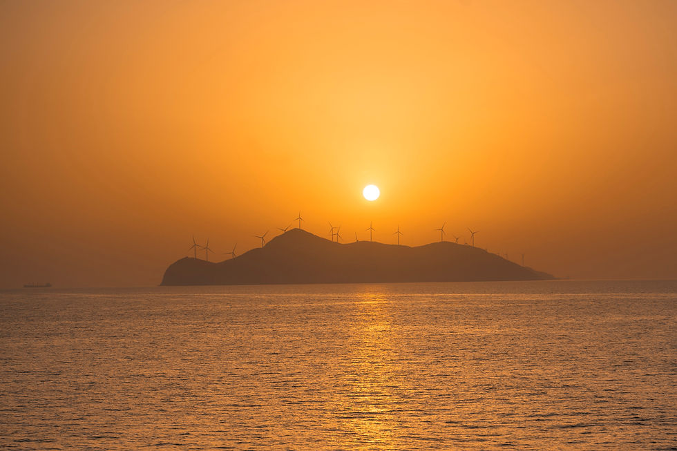 Sunset Over Island