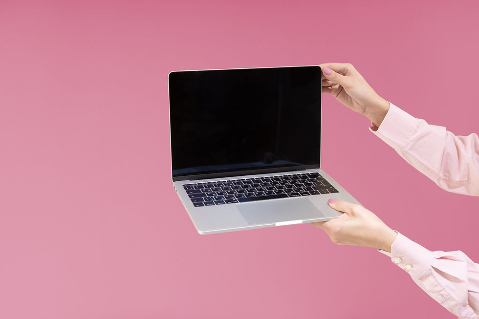 Laptop On Pink