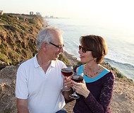 Couple Toasting Outdoors
