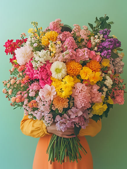 Woman Holding Flower Bouquet