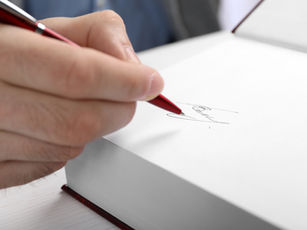 代筆している写真