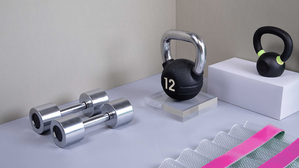 Dumbbells, Kettlebells and Resistance Bands for Strength Training