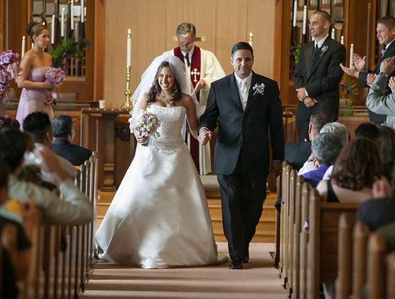 Bride and groom exiting