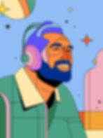 音楽を聴きます