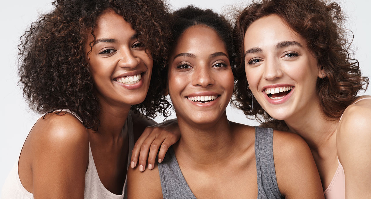 women friends smiling