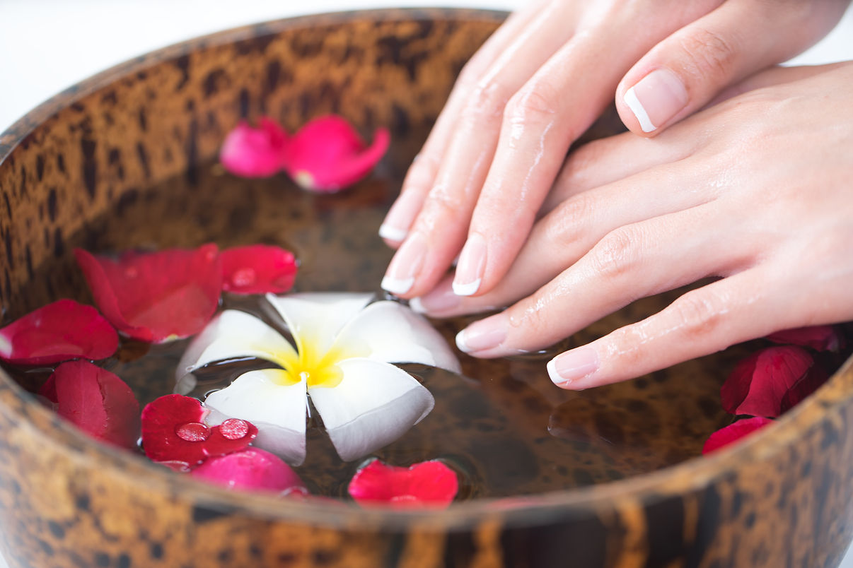 Hands with manicured nails