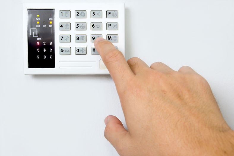 Getting ready to set home security alarm