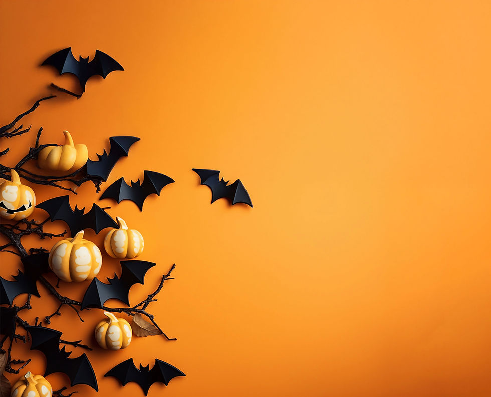 Halloween Pumpkins and Bats
