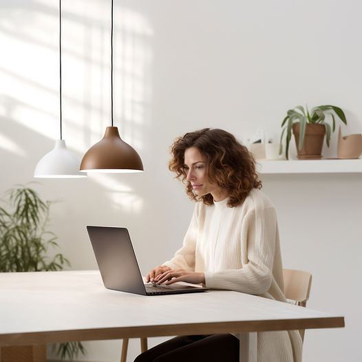 Woman Using Laptop