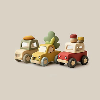Colorful Wooden Toy Cars