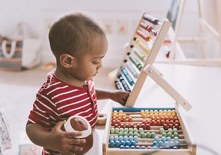 Garçon, jouer, abaque