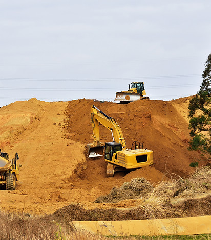 excavation and dozers working