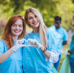Volunteers Making Heart Shape