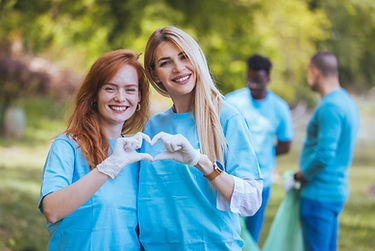Volunteers Making Heart Shape