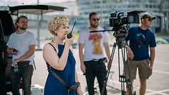 Movie set with director