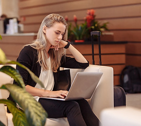Businesswoman in Lobby