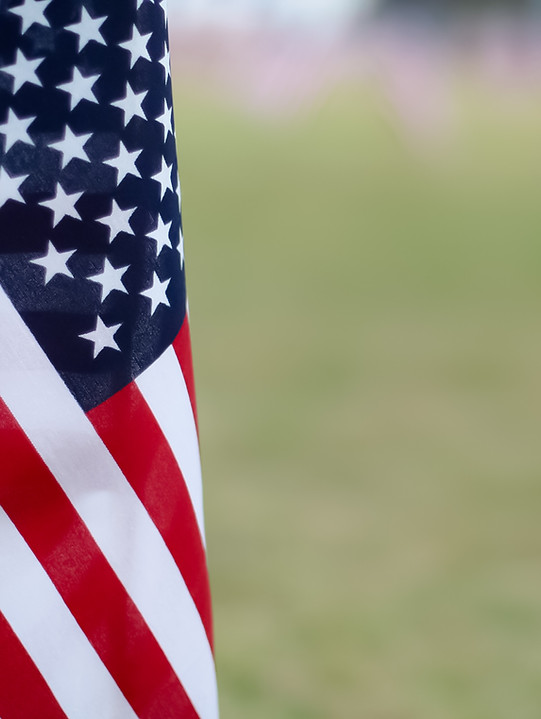 American Flag in the ground