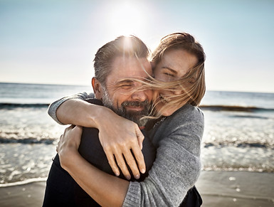 Hugging by the Beach