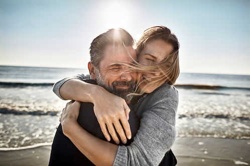 Hugging by the Beach