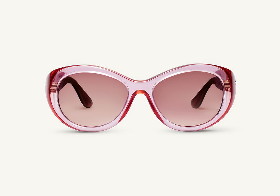 Stylische pinkfarbene Sonnenbrille