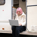 Woman Using Laptop