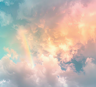 Rainbow Amid Clouds