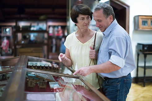 Visitors to a museum