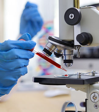 Examining Blood Sample