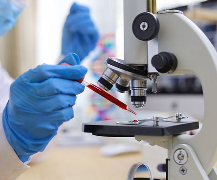 Examining Blood Sample