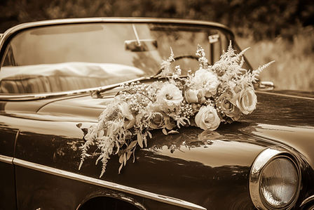 Vintage Car with Flowers