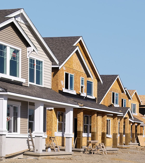 a group of houses under construction