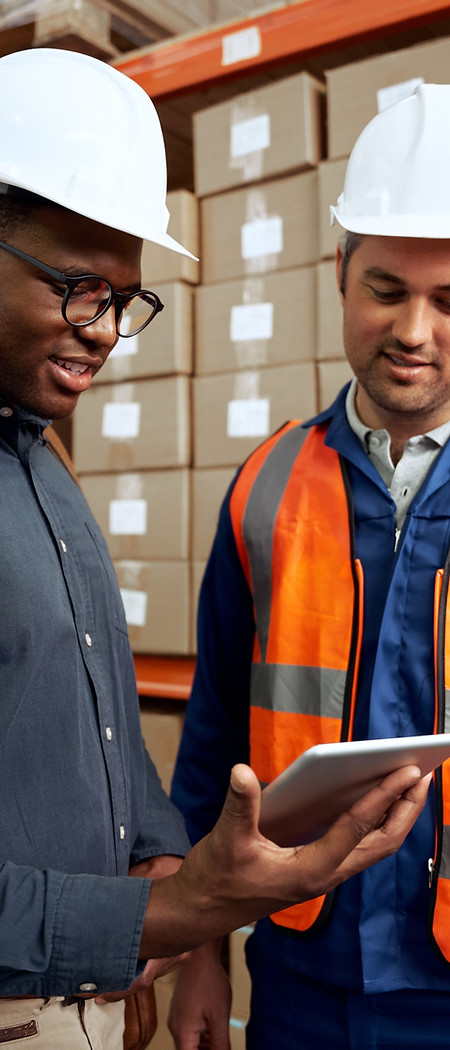 Warehouse Workers in Hardhats