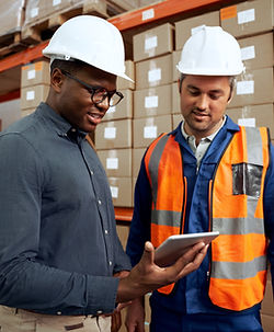 Warehouse Workers in Hardhats