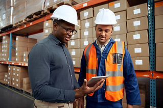 Warehouse Workers in Hardhats