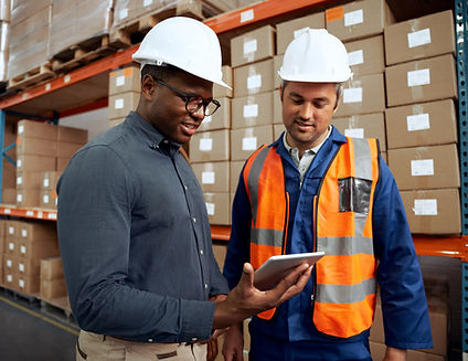 Warehouse Workers in Hardhats