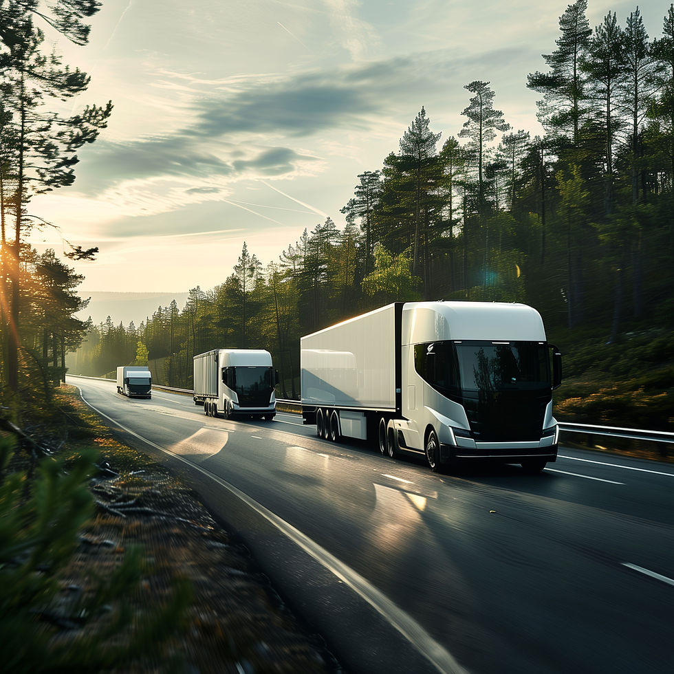 Convoi de camions électriques