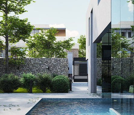Modern Poolside View